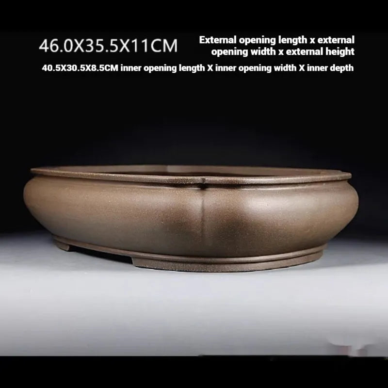 Handmade antique Pukou purple clay papaya-shaped flower pot measuring 46cm