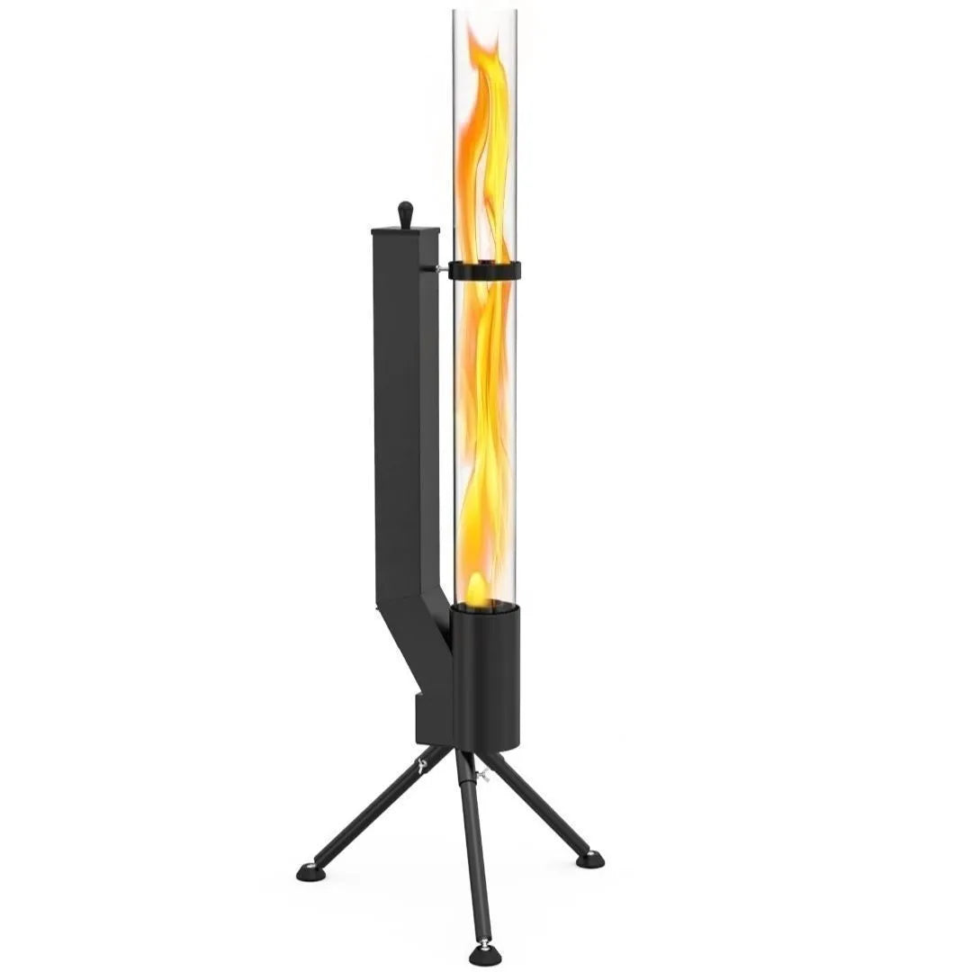 Vertical iron rocket furnace heating stove for courtyard and garden wood burning