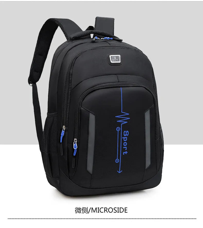 20-35 litre black Oxford cloth backpack with air pillow straps for business travel