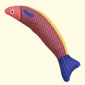 Soft plush fish-shaped cat toy with organic catnip filling in green, orange, or yellow colours