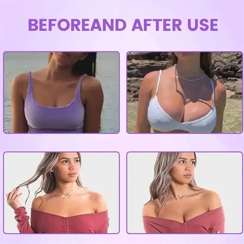 Silicone breast enhancement mask with natural tone chest patches for non-invasive shaping