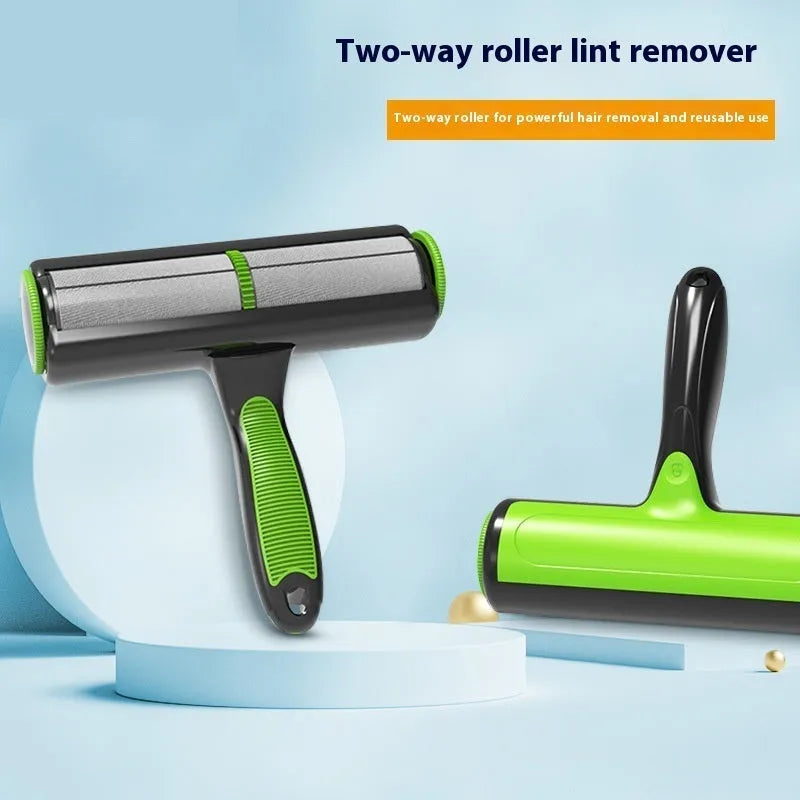Automatic cleaning pet hair lint roller for sofa and furniture with two-way design