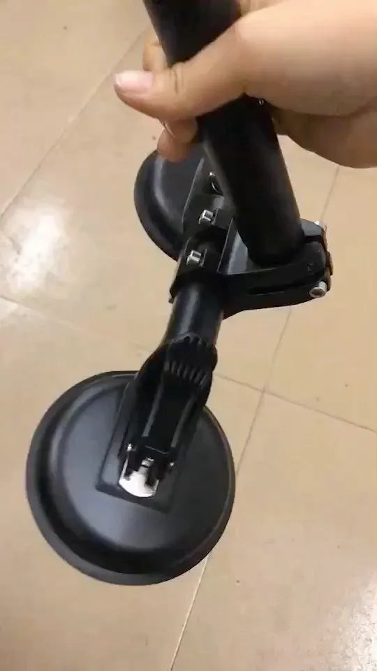 Black off-road car sucker base with round suction cup for vehicle window mounting