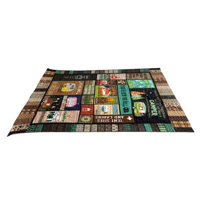 Outdoor camping blanket in 100% polyester with lamb cashmere finish, hypoallergenic, multiple size options