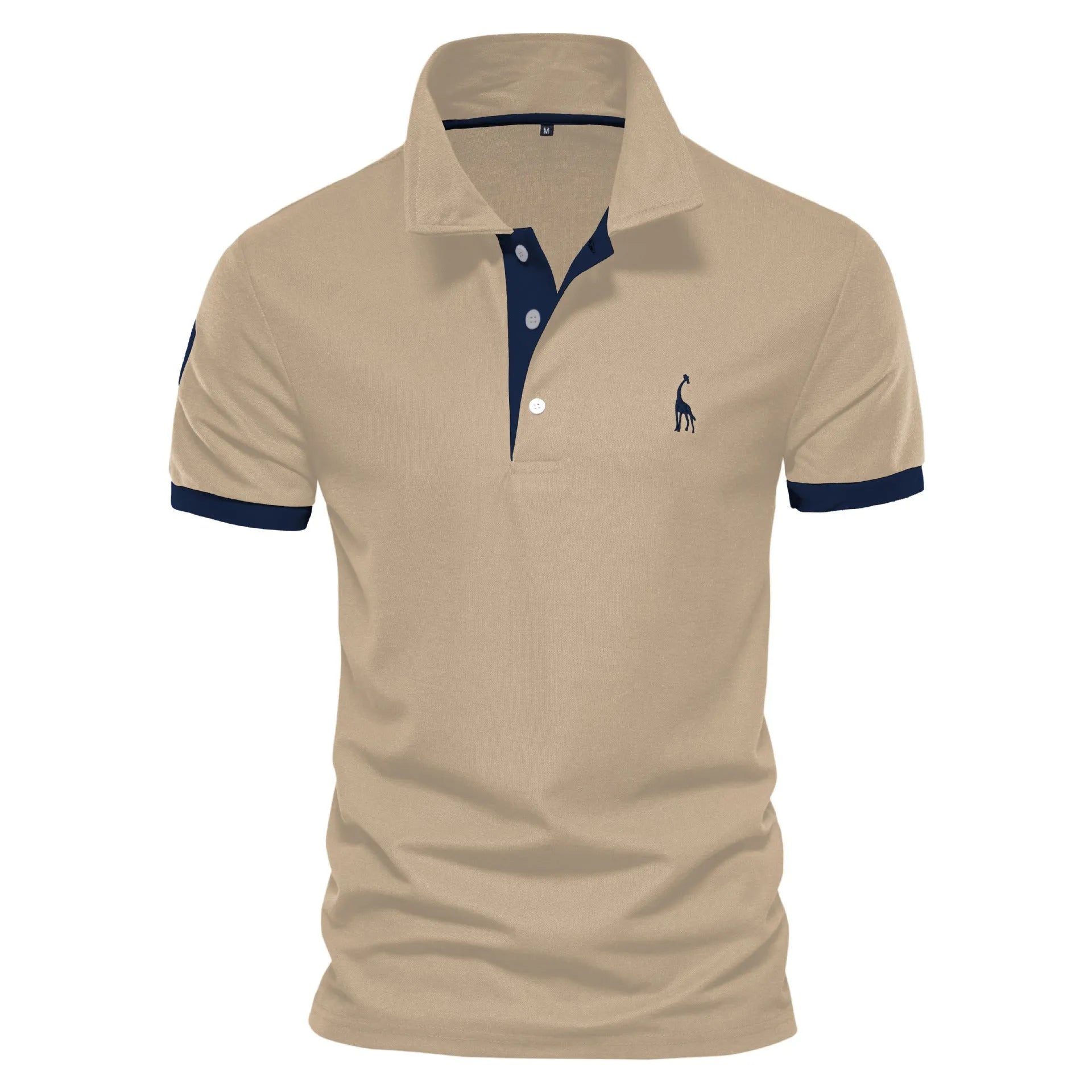 Men's slim fit short sleeve T-shirt with a detailed embroidered deer design on the chest.