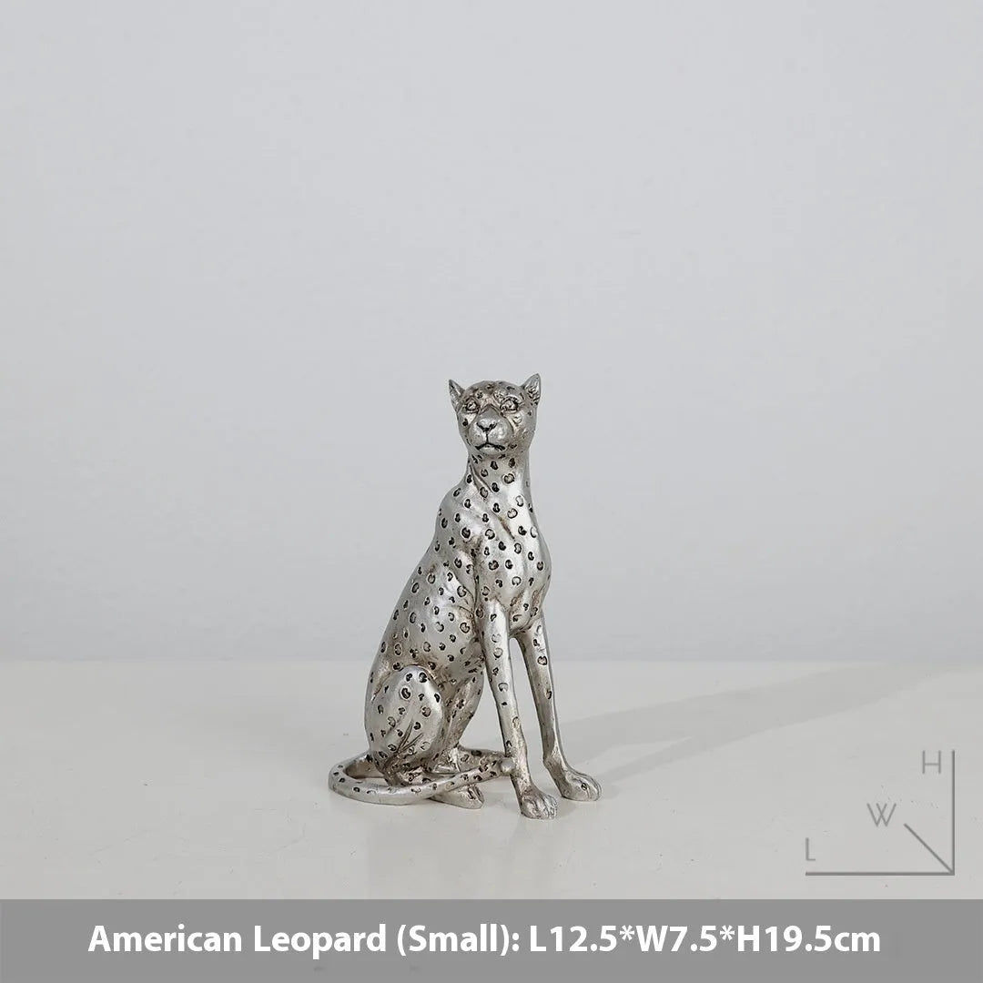 Leopard resin home ornament in American leopard colour with modern design