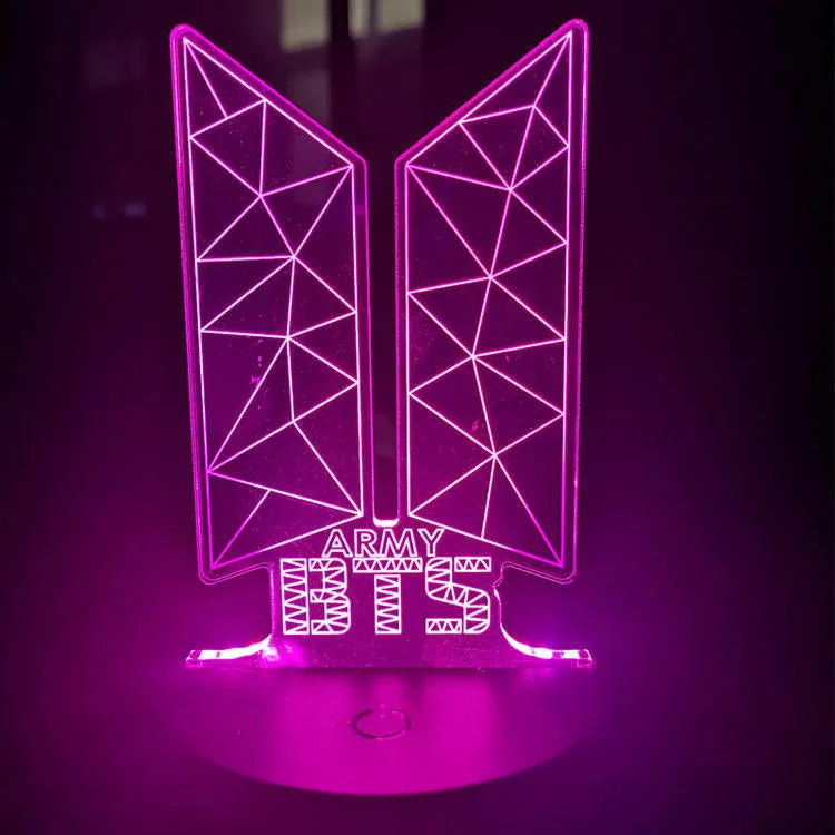 Clear acrylic stand with BTS Light 101 style, tower and gem options, 100-240V voltage support