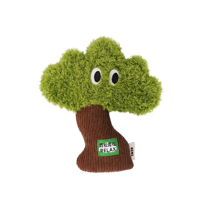 Pine tree shaped cat toy bag pendant with catnip filling in three size options