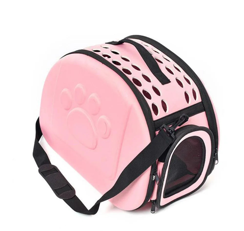 Portable foldable EVA pet handbag for dogs and cats in Champagne colour, 45x35x32cm