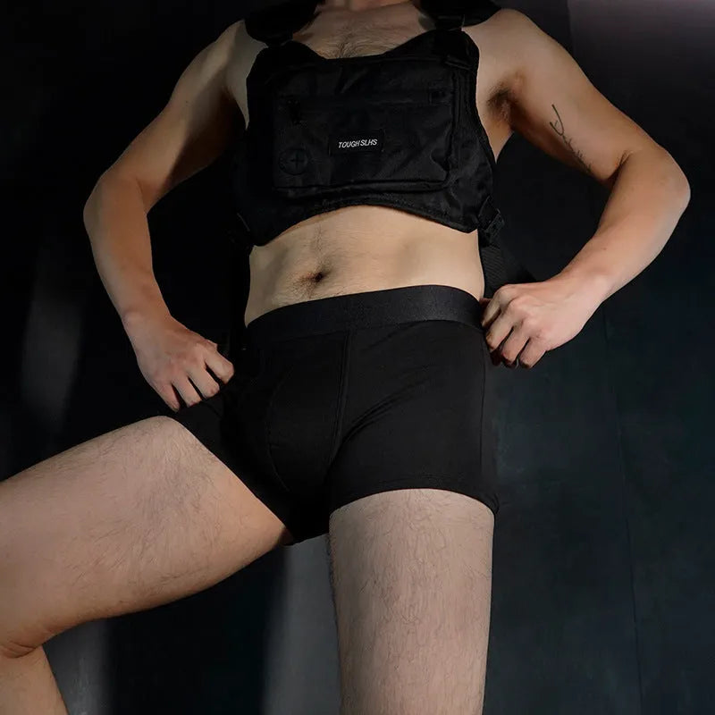 Men's solid colour cotton boxer underwear in black, white, silver grey and light green colours