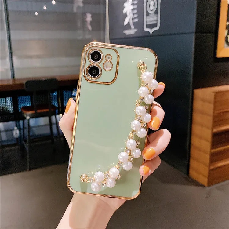 Electroplated pearl soft TPU phone case for Apple iPhone with anti-fall and anti-fingerprint protection, available in multiple colours