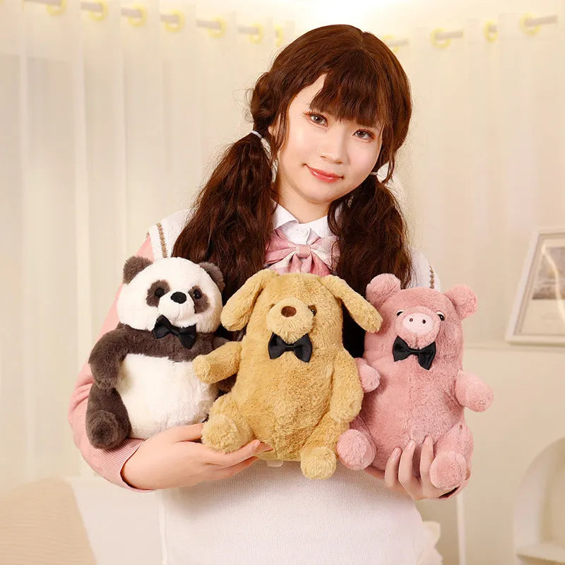 Cartoon plush doll toy cat panda piggy puppy short plush PP cotton filling 25cm 35cm