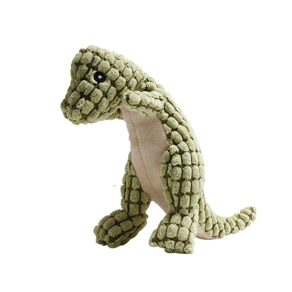Grey, green, or orange dog chew toy with sound, shown next to a measuring tape indicating its 35cm length.