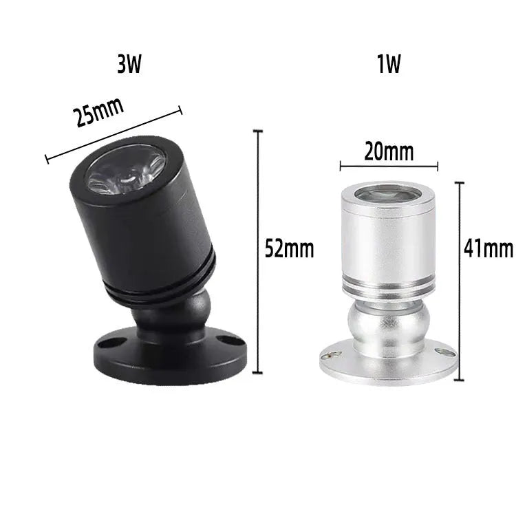 Mini Jewelly surface mounted spotlight with aluminium shell in silver finish