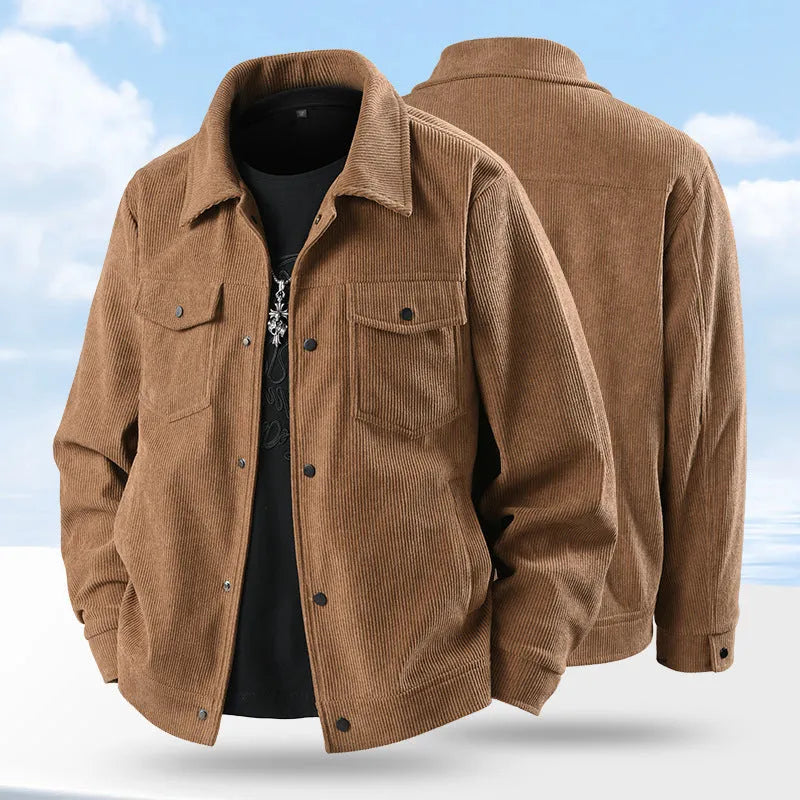 Men's slim fit casual coat in four colours, showing Vinylon and Lycra fabric detail