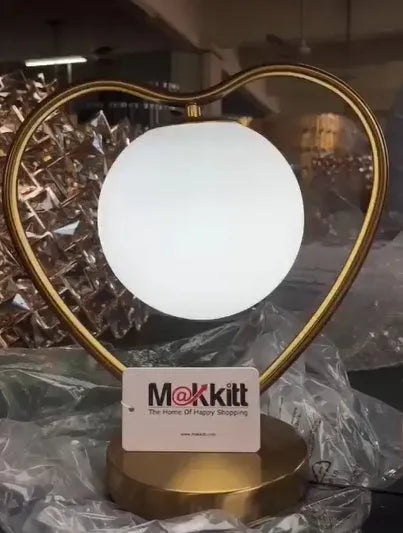 Heart-shaped LED decorative lamp with warm white glow measuring 14cm