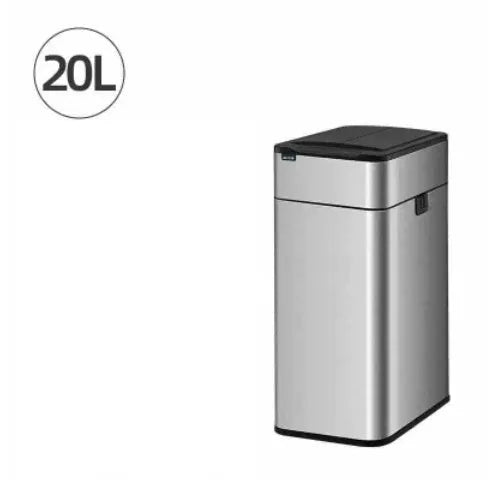 Stainless steel inductive smart trash can with deodorant, square shape, large capacity for kitchen