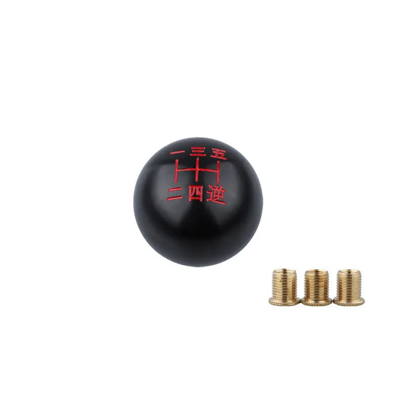 Aluminium alloy car gear shift head shown in one of five available colour styles.