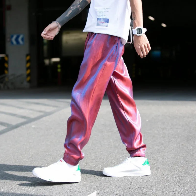 Ultra-thin ice silk cropped harem pants for women, loose fit, five colours available