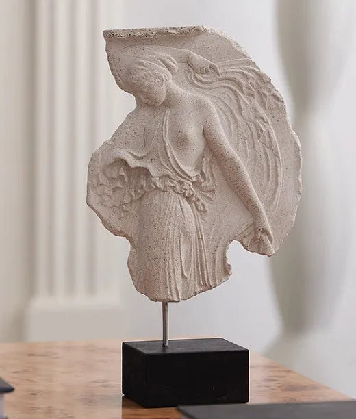 A tall, slender Wine Goddess resin sculpture ornament in a modern simplicity style, measuring 35cm in height.