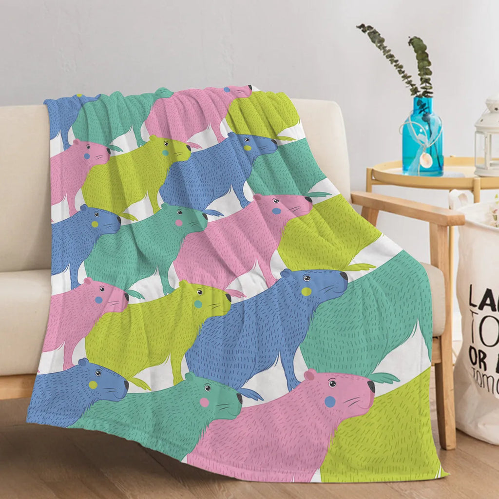 Flannel cartoon dolphin printed blanket in pink, soft flannel velvet throw for couch or outdoor use