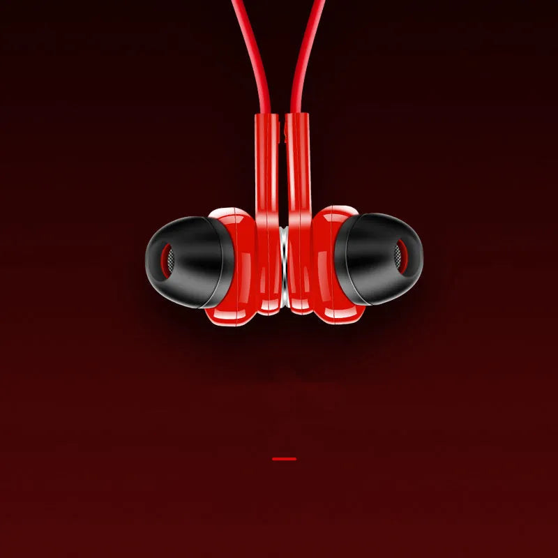 G03 neckband sports Bluetooth earphones in black, red, and white colour options showing neck-worn design
