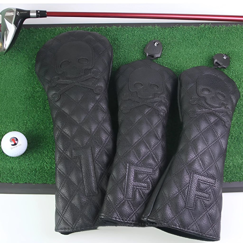Black waterproof protective cover for wooden golf pole with zippered closure
