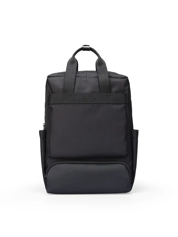 Elegant black Oxford cloth computer backpack with 20-35L capacity and polyester lining