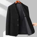 Men's loose woolen coat in solid colour for spring and autumn casual wear
