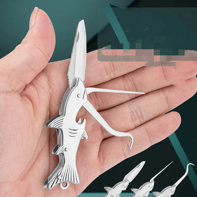 304 stainless steel toothpick knife with non-slip grip in silver finish
