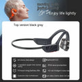 BH520 air conduction Bluetooth headset in black and gray with neckband design and ear hooks