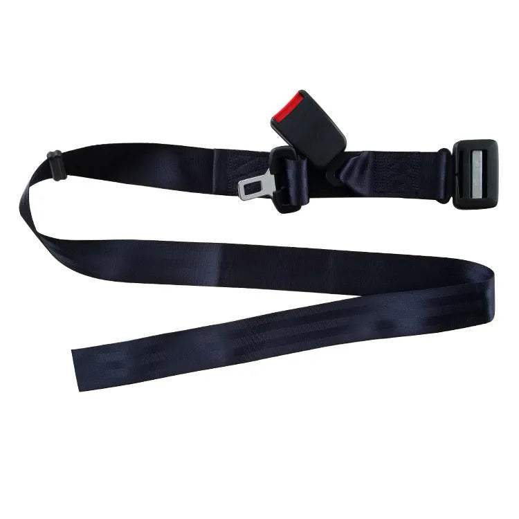 Pregnancy seat belt support in black, beige, and red colour options with wrap-around design