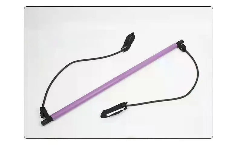 92cm Pilates bar with stainless steel tube and foam grip in light blue on a white background