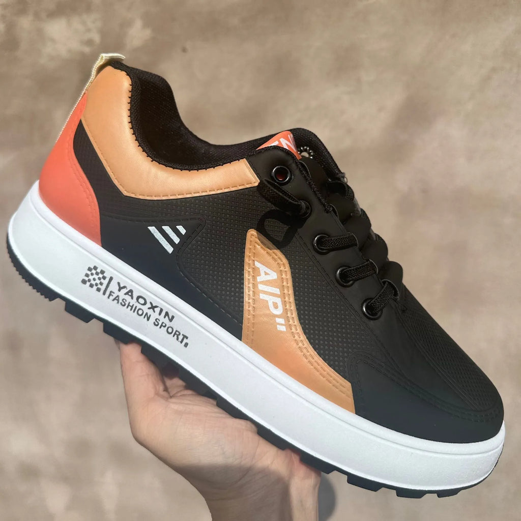 Men's casual shoes with round toe and artificial PU upper in solid colour options