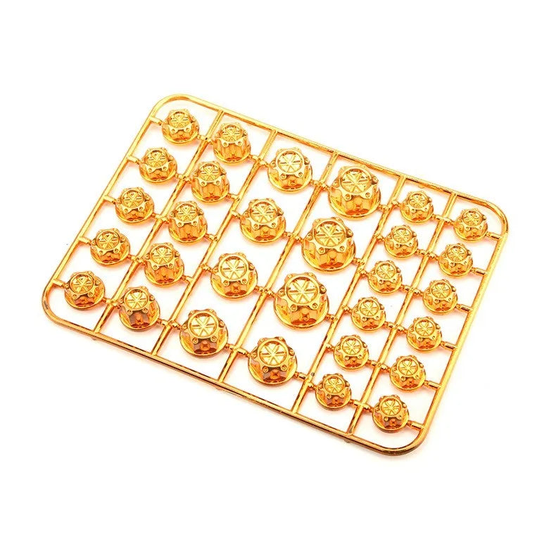 Set of 30 ABS plastic motorcycle screw caps in eight different colours including red, blue, gold and silver