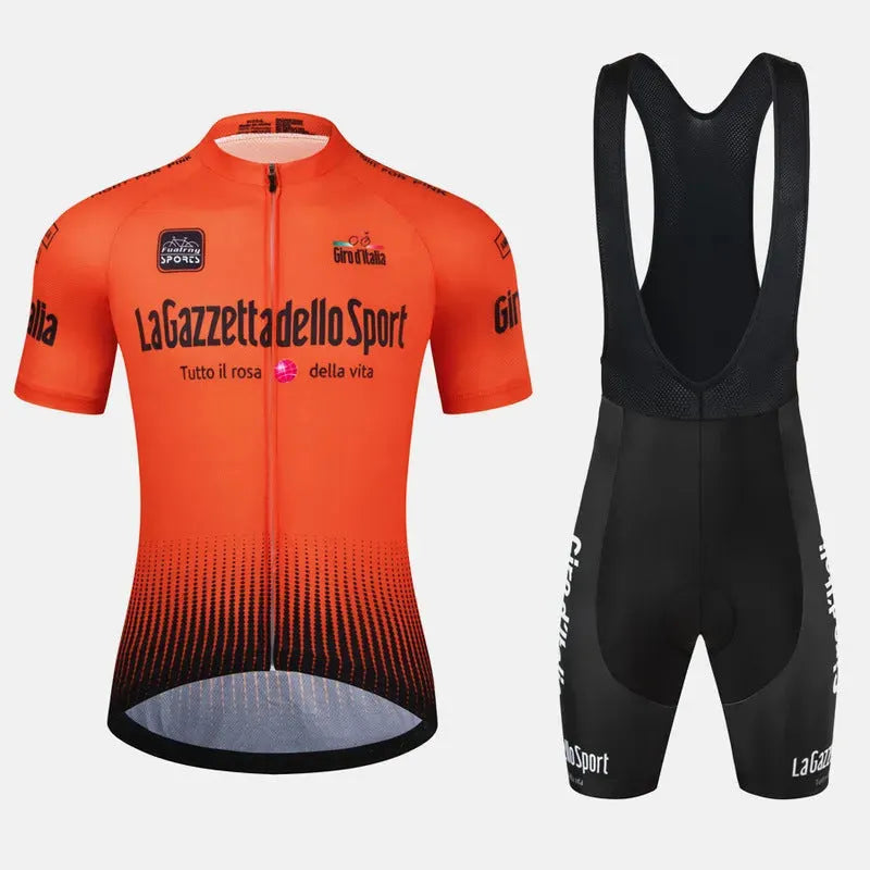 Patterned short sleeve cycling jersey for men and women in quick-dry polyester fabric.
