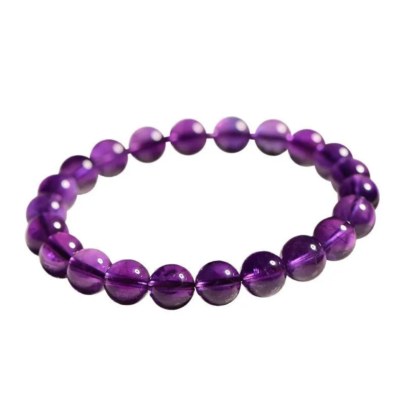 Natural Uruguayan amethyst bracelet with scattered polished beads in multiple size options