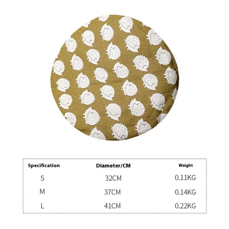 Grey woven cloth cat nest mat with cotton string stitching shown in a cat bed