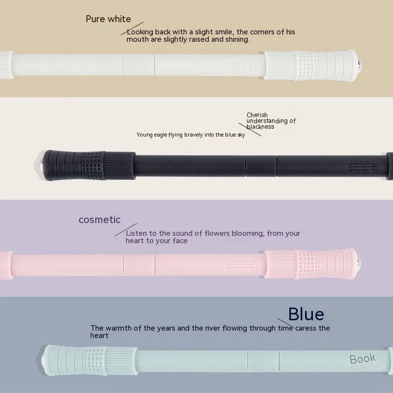 Student rotating pen 22cm polypropylene finger training pen with storage tube in black