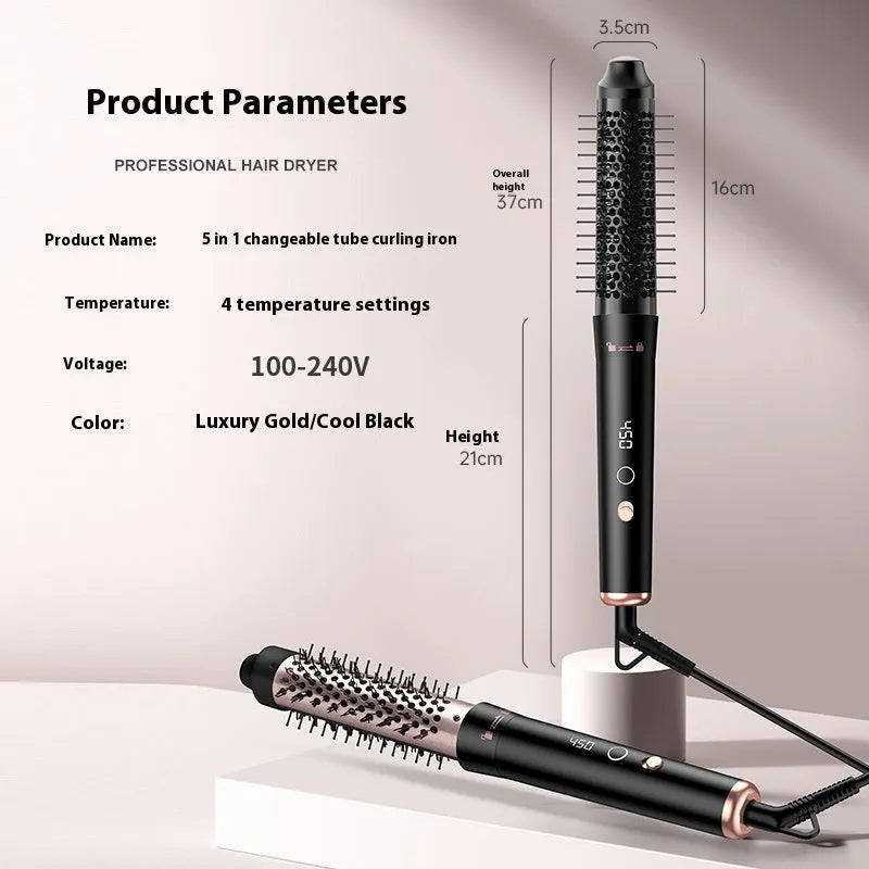 Automatic large wave hair curler with ABS body in rose gold or black colour with 3 headbands