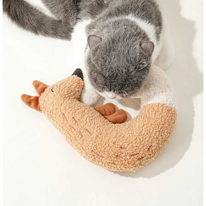 Cartoon fox and duckling dog toys with bite-resistant teddy velvet fabric construction