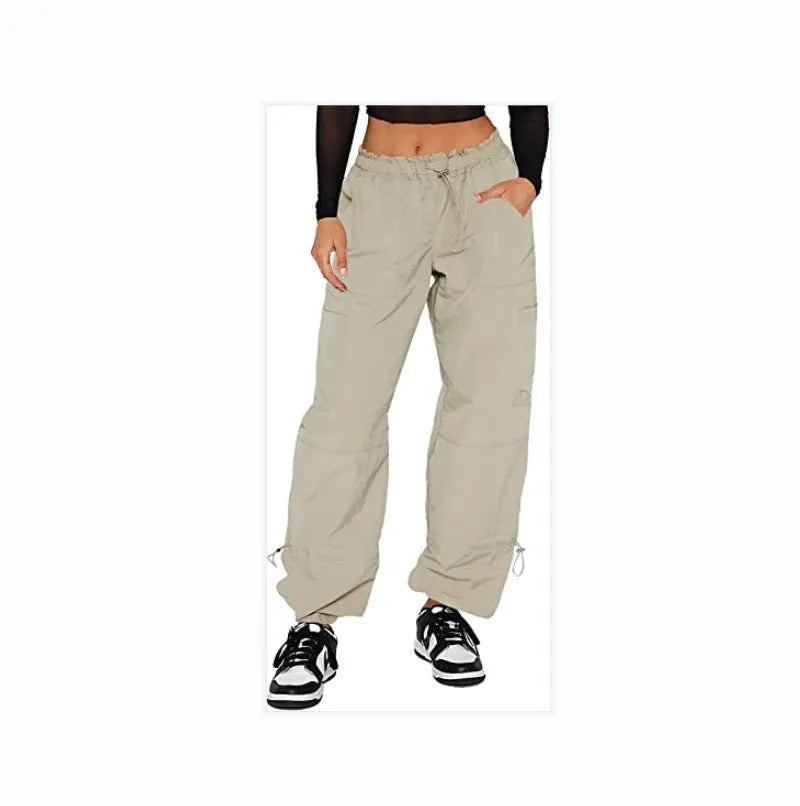 Multi-pocket cargo casual pants in a loose fit, shown in a neutral colour like grey or khaki.