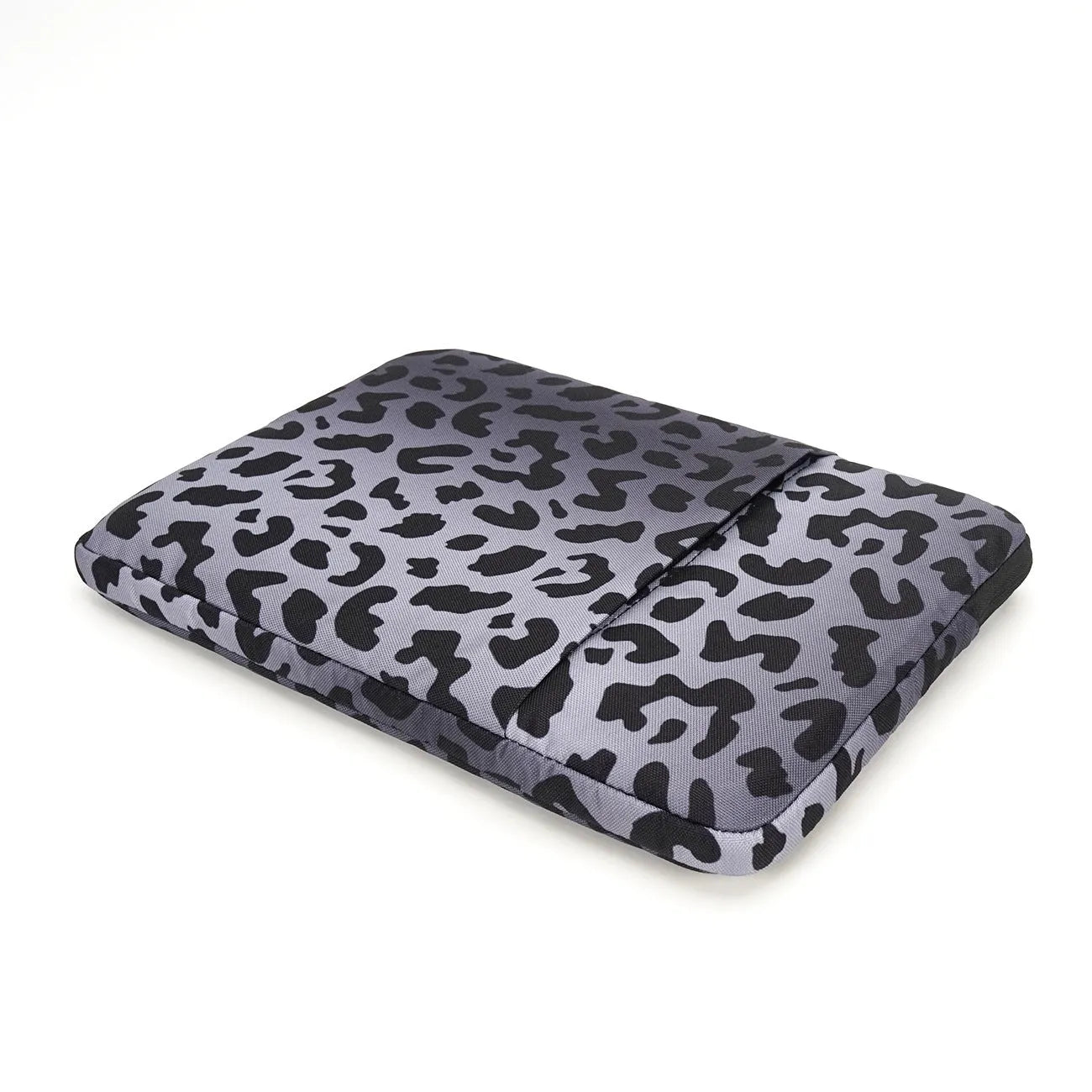 Leopard print laptop sleeve with flannel lining for 13-inch to 16-inch computers