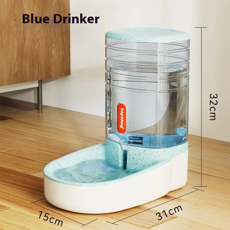Blue automatic pet water fountain with 3.8-litre large capacity for cats and dogs.