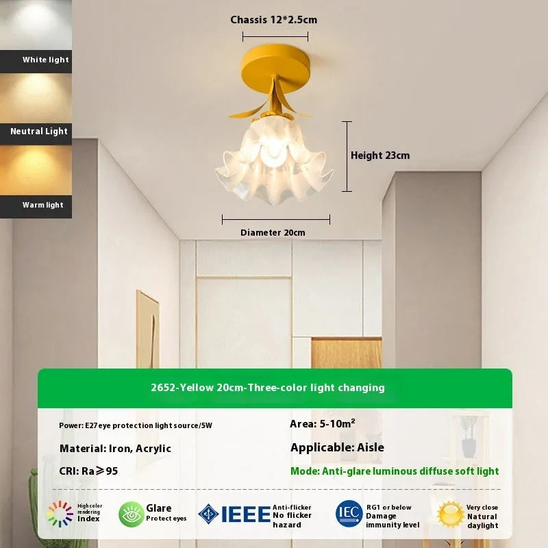 Cream coloured Linglan flower corridor aisle light with modern simple design