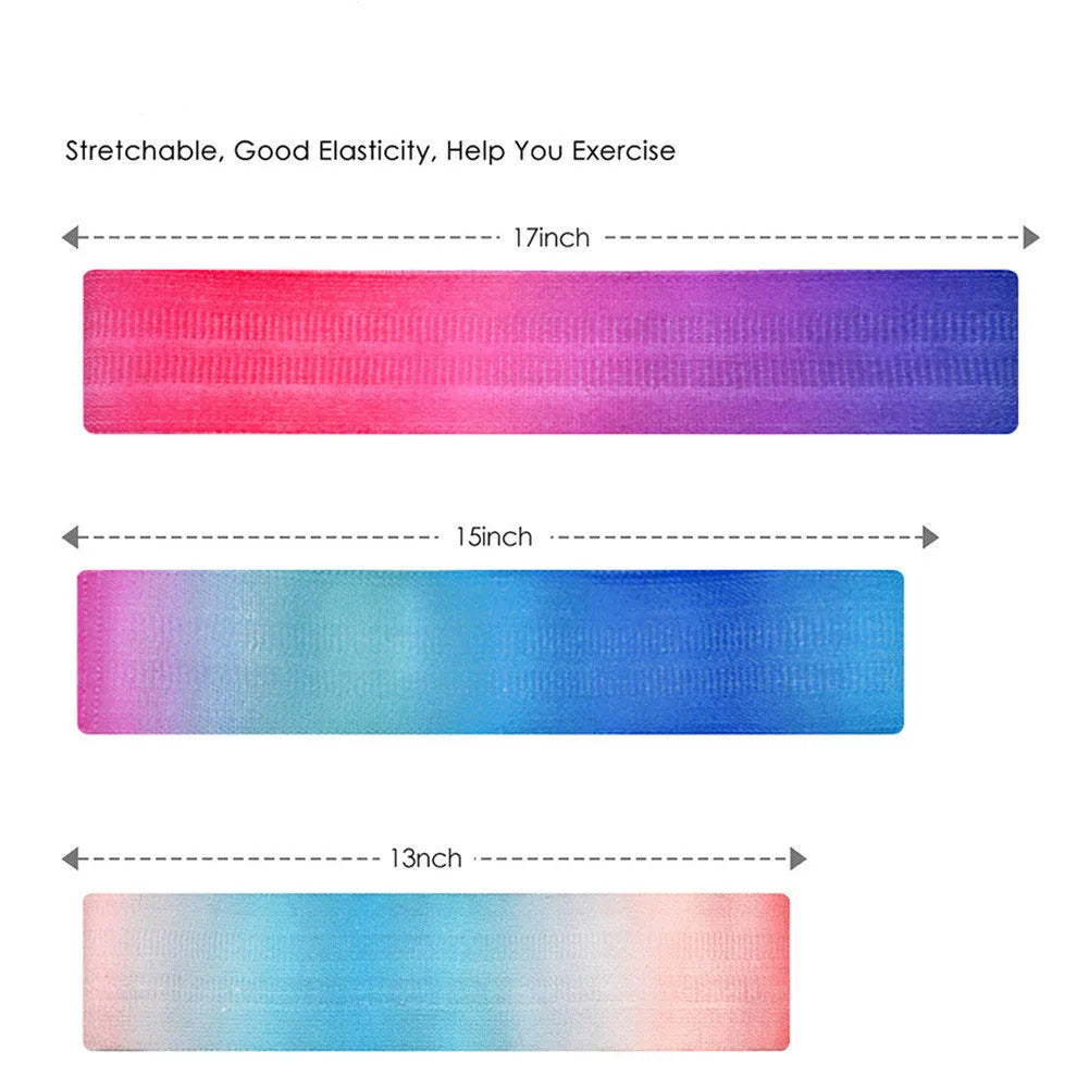 Anti-slip squat resistance band with woven cotton outer and latex silk inner in fixed mix colour, for fitness and shaping