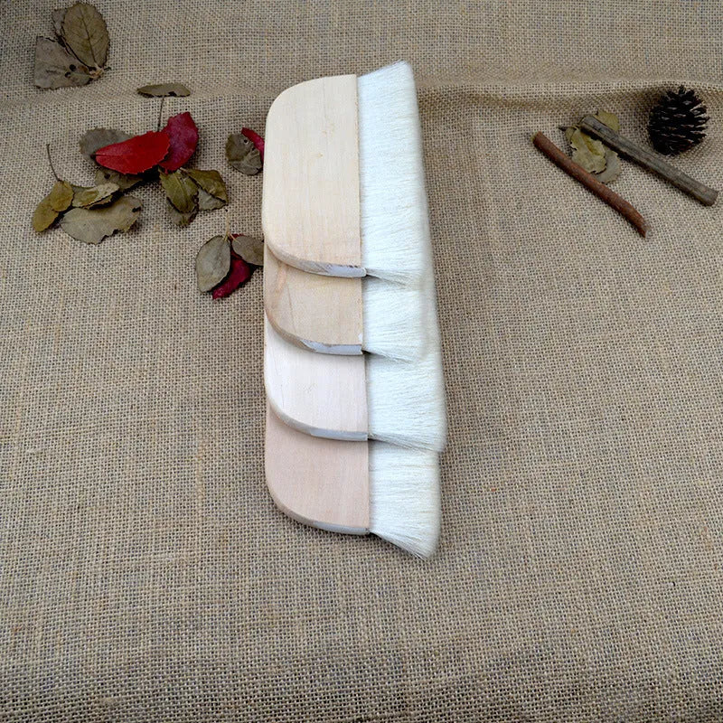Wool brush for art mounting paste and board shading in picture colour