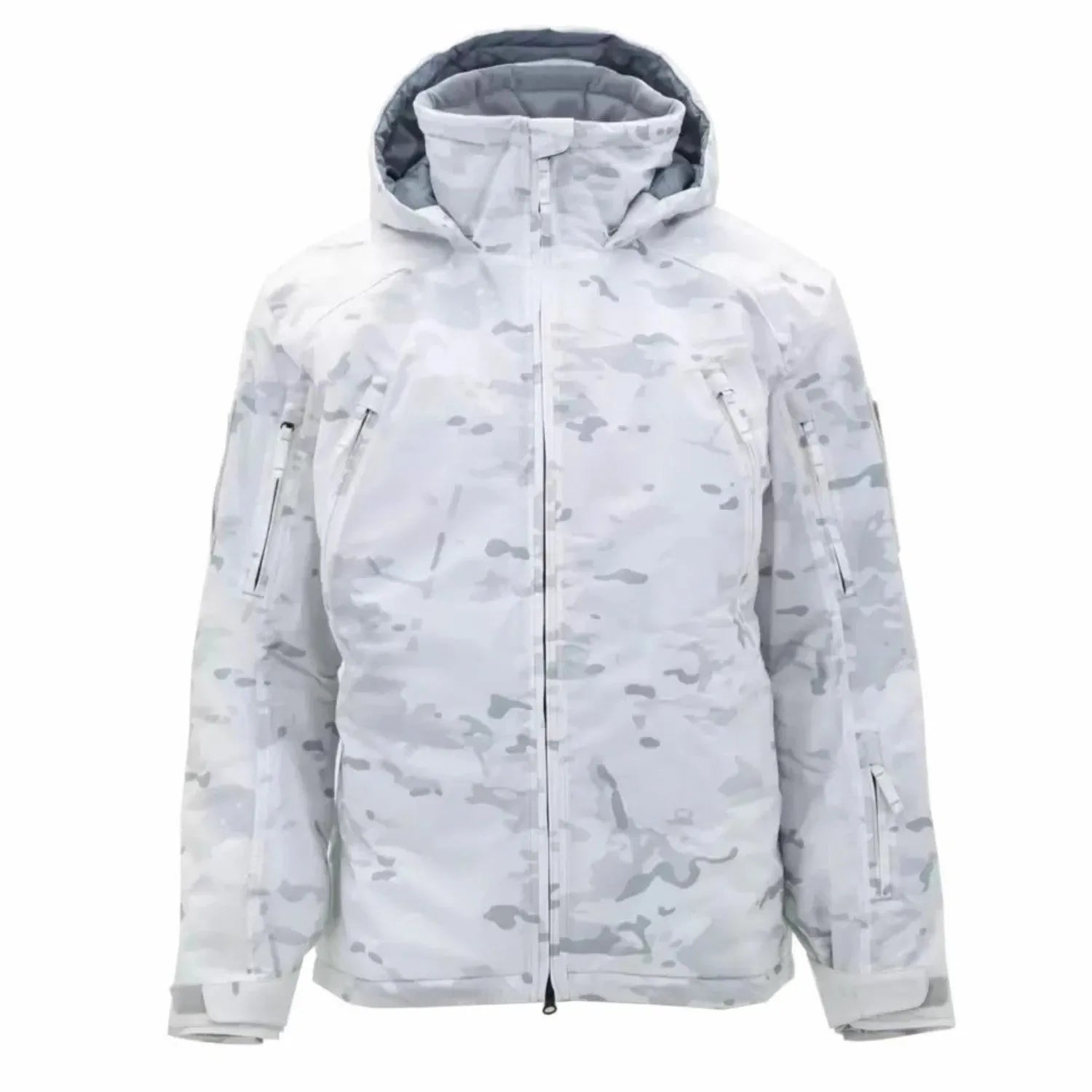 Men's thick cotton jacket in camouflage pattern with medium length cut
