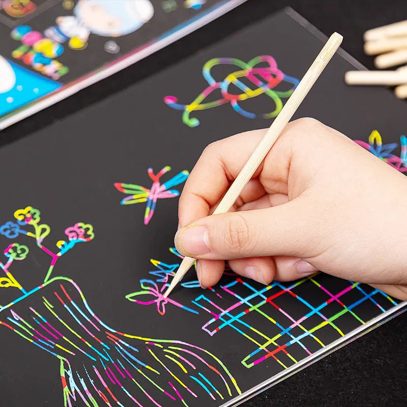 Scratch painting repair tool kit with scratching pens, brushes and repair solution