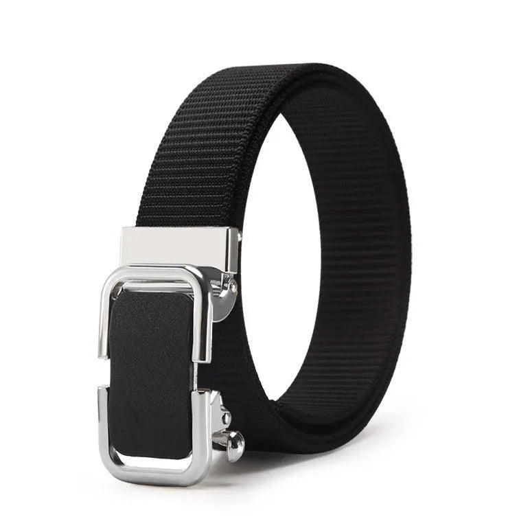 Men's nylon canvas slide belt with toothless adjustment buckle in multiple colour options